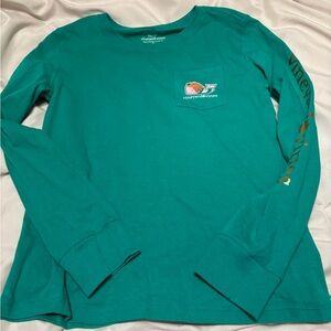 Vineyard Vines Kids Green Long Sleeve Tee